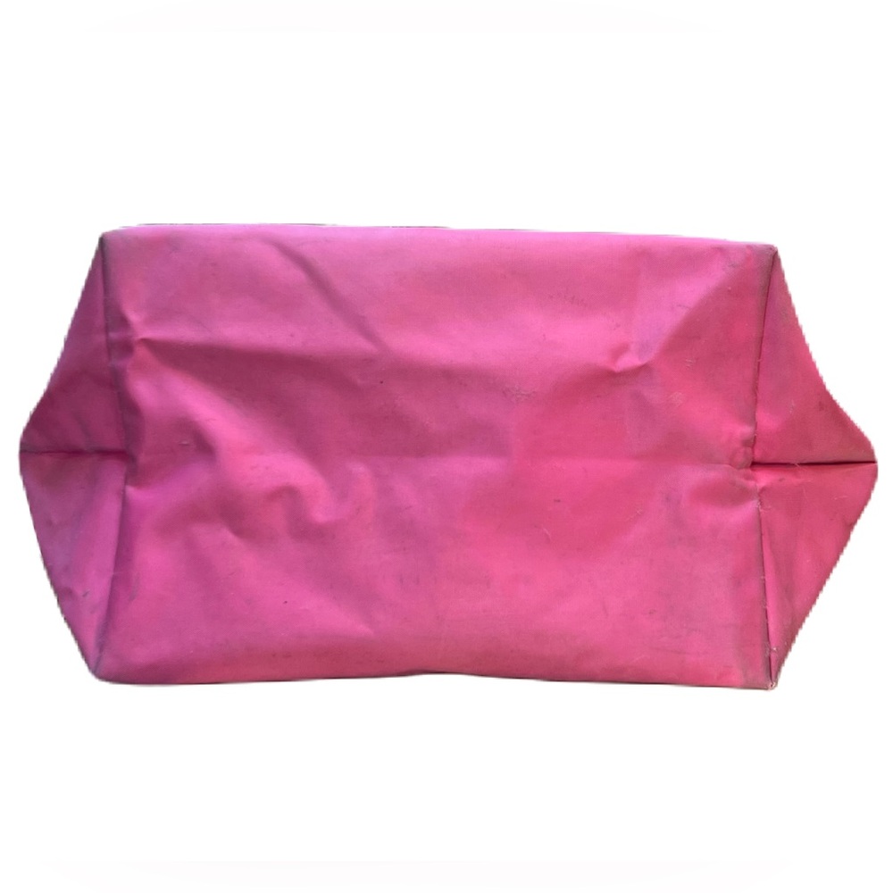 Longchamp Le Pliage Original tote, in pink nylon with brown leather trim. Used - Picture 7 of 14